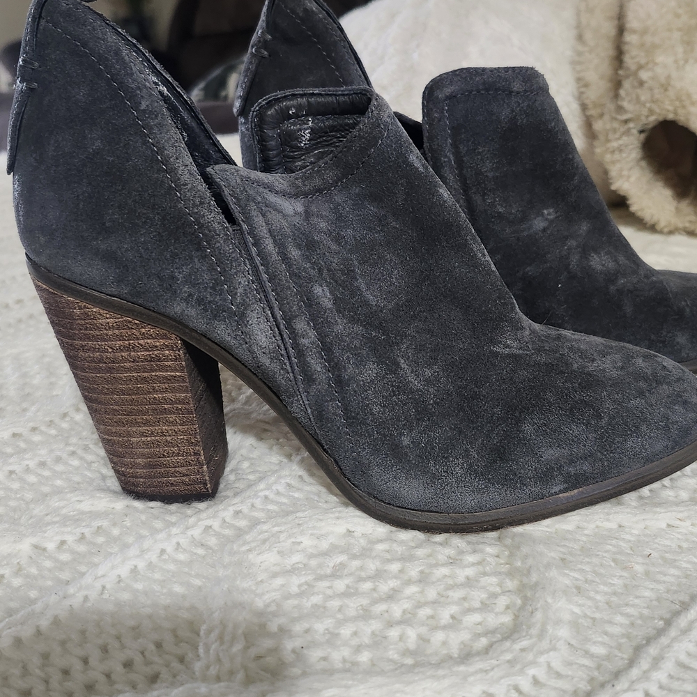Vince Camuto Charcoal Suede Heeled Boots